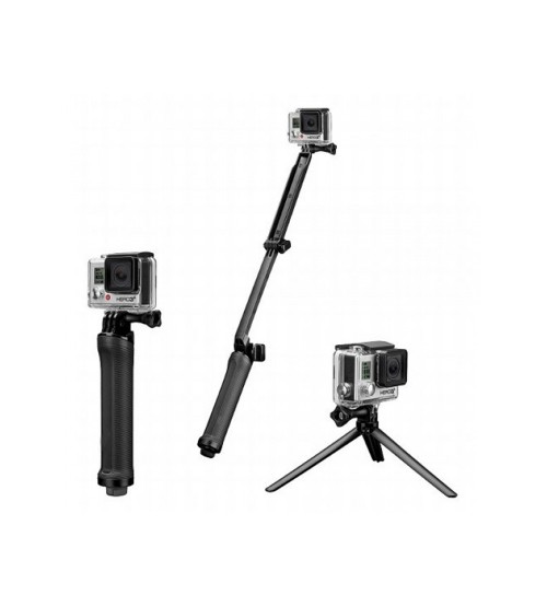 GP239 Multifunctional 3 way Foldable Selfie Stick For GoPro 